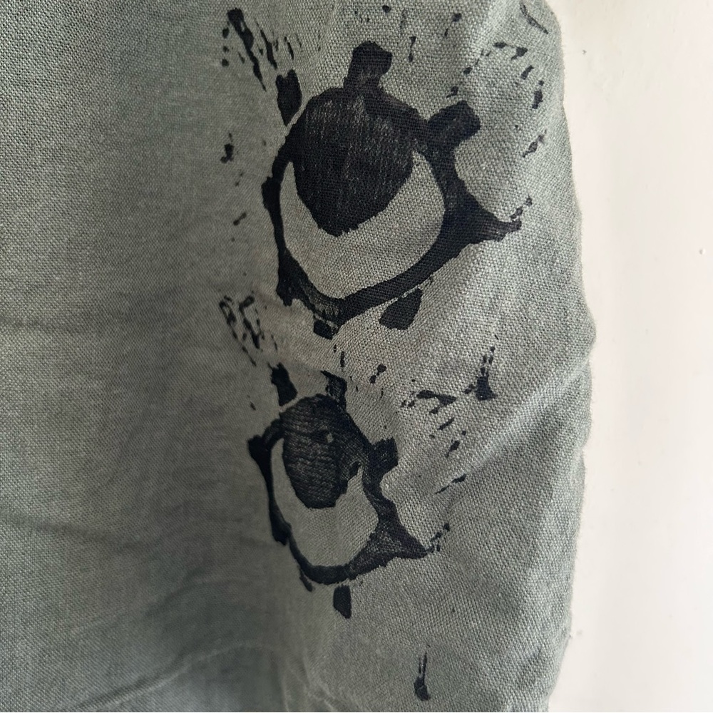 Universal Thread Green Eye Block Print Short Slee… - image 4